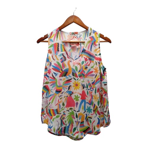 20316 Blusa Pillo Sin Manga Tenango Blanco